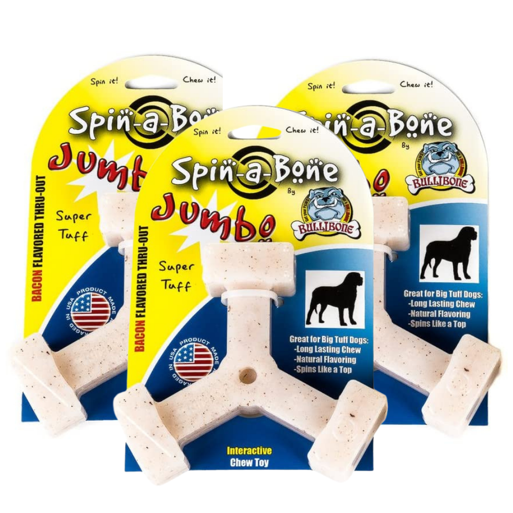 Bullibone Nylon Dog Chew Toy Spin a Bone Interactive Dog Toy